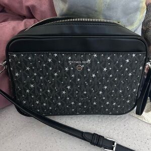 Michael Kors Black and Silver Star Crossbody Bag